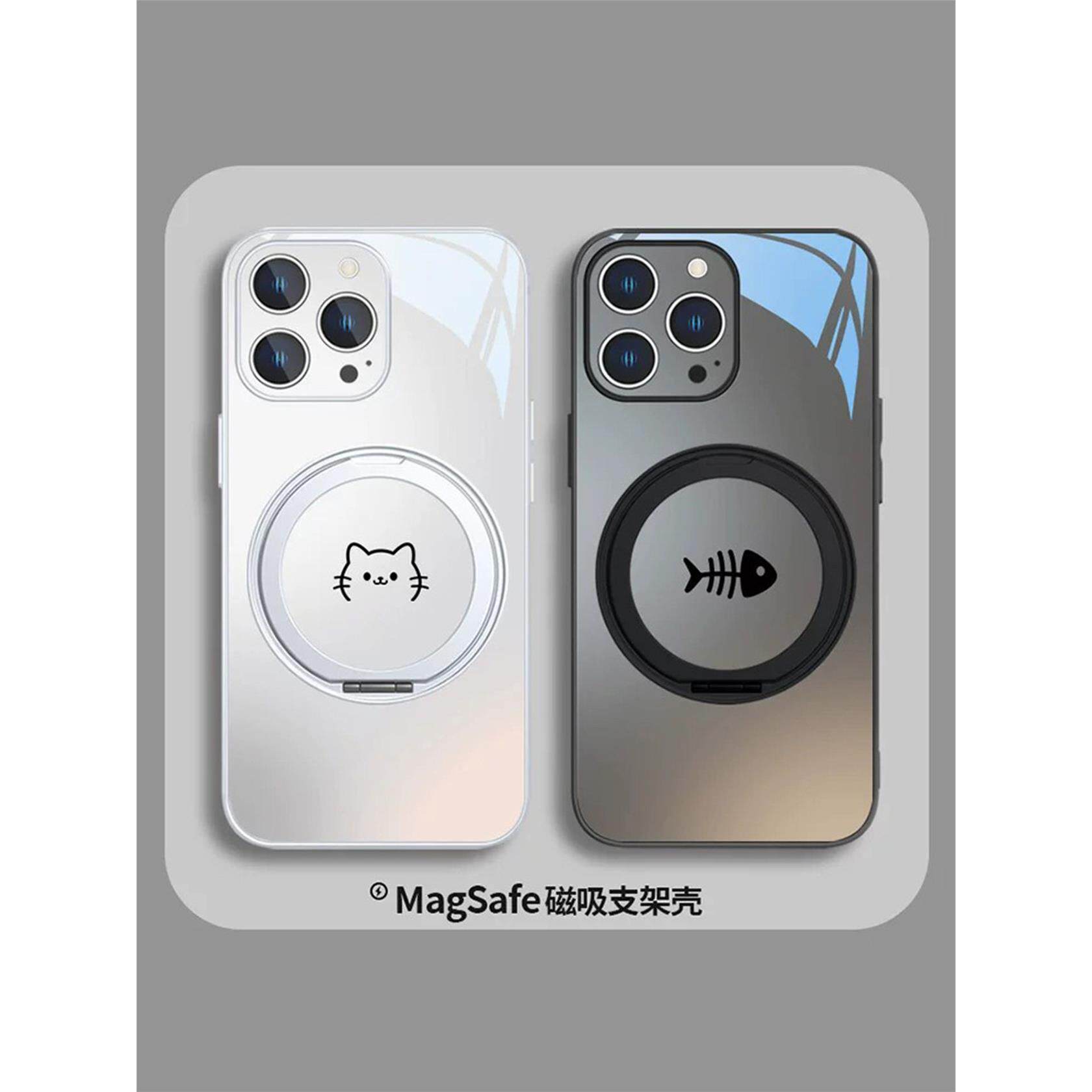 猫咪鱼骨图案适用苹果17