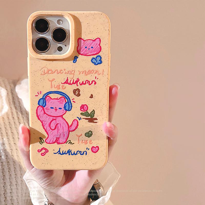 音乐小猫iPhone苹果手机壳适用7/8/X/11/12/13/14/15/16pro max