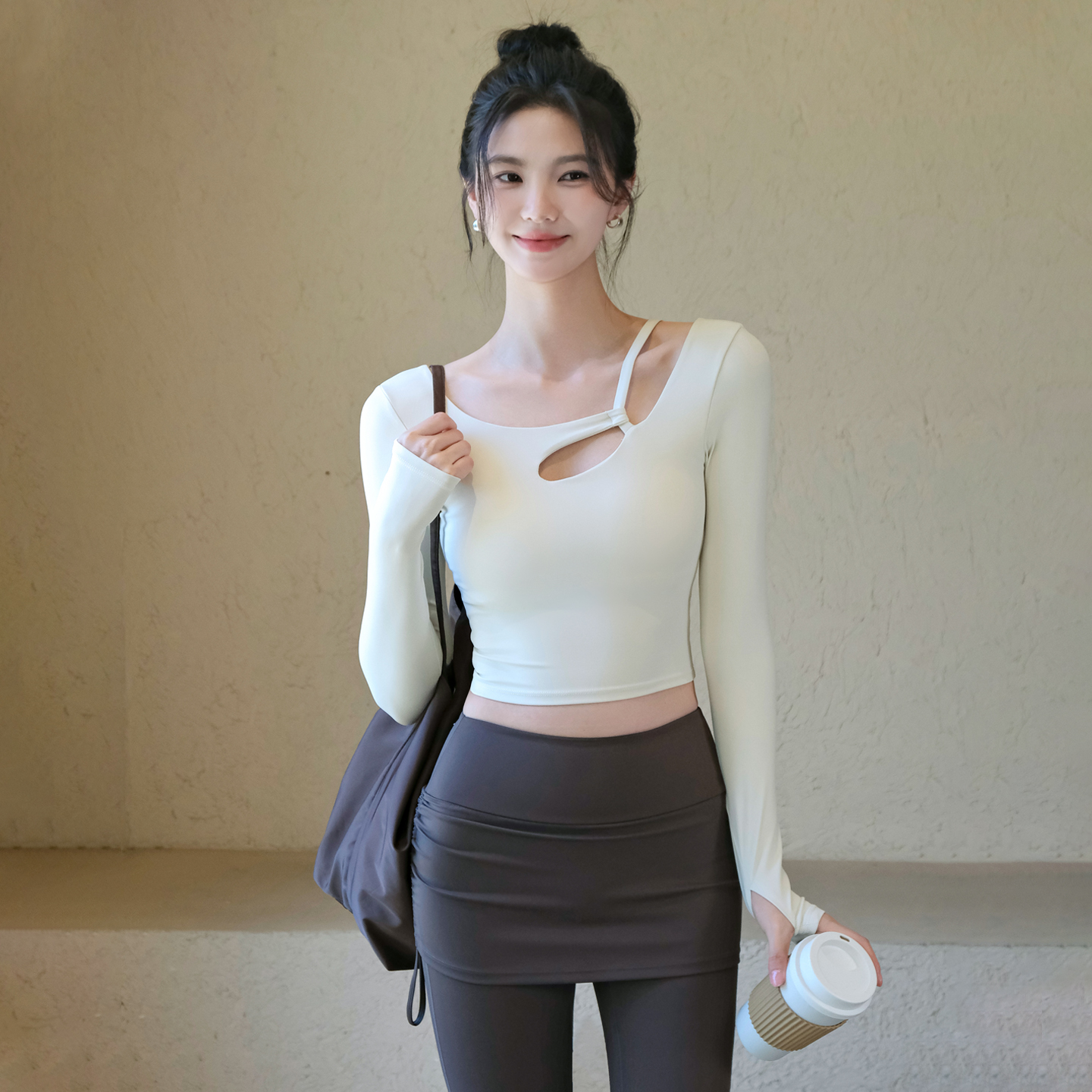 元气女孩修身显瘦瑜伽服健身长袖