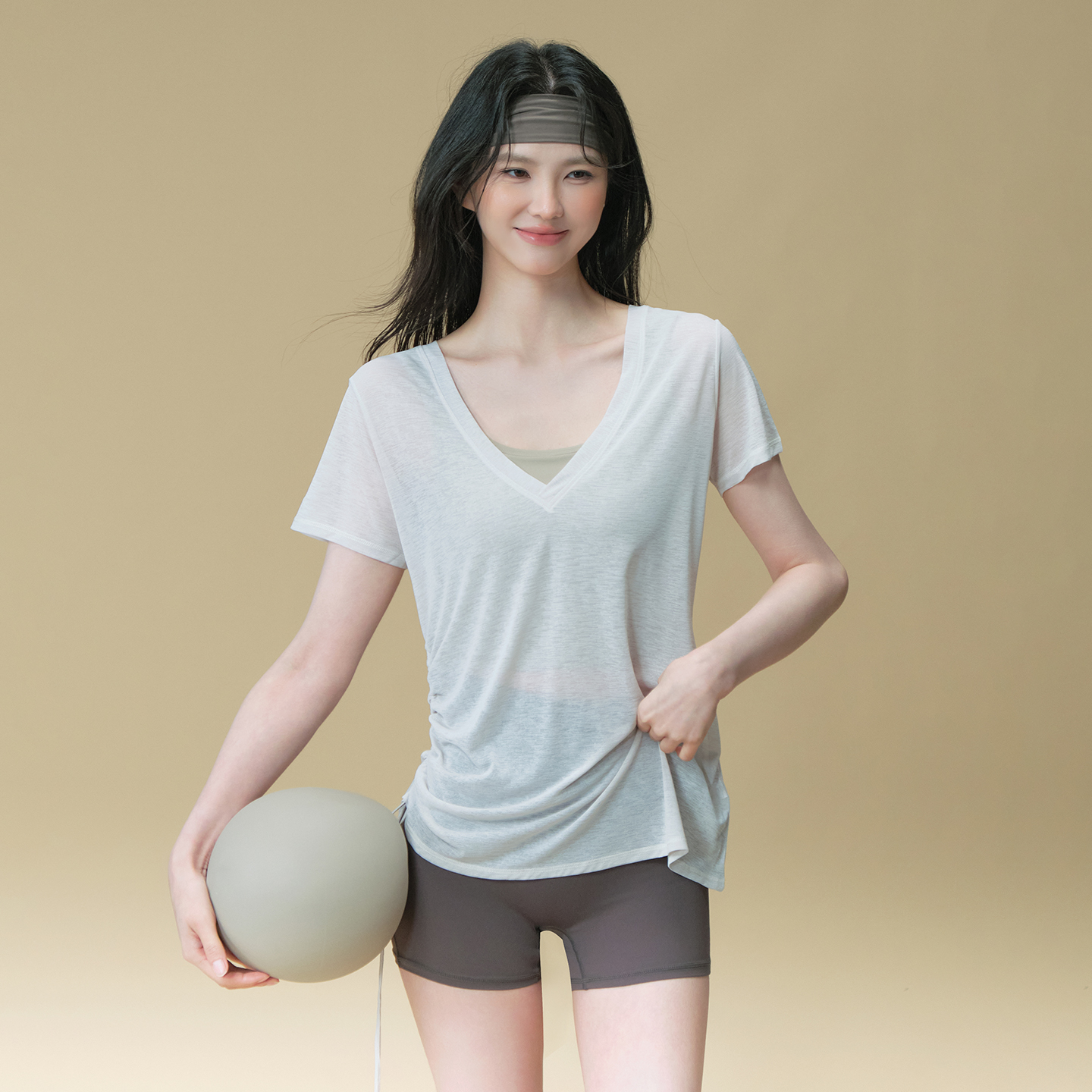 元气女孩薄款透气瑜伽服健身短袖