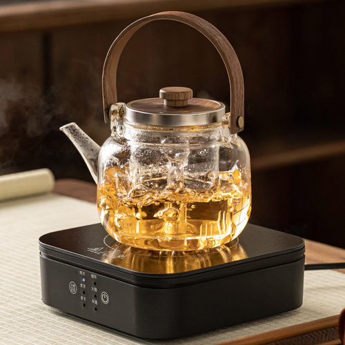 金镶玉小型蒸煮茶壶电陶炉加热玻璃烧水壶家用茶具围炉煮茶器套装