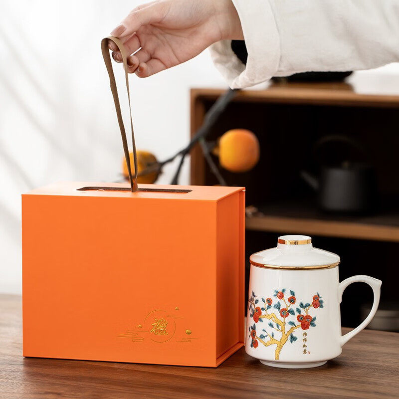 金镶玉茶具陶瓷茶杯马克杯主人会议杯茶水分离白瓷办公杯送礼盒装,餐饮具,茶杯,淘宝优惠券,粉丝福利购,淘宝优惠卷