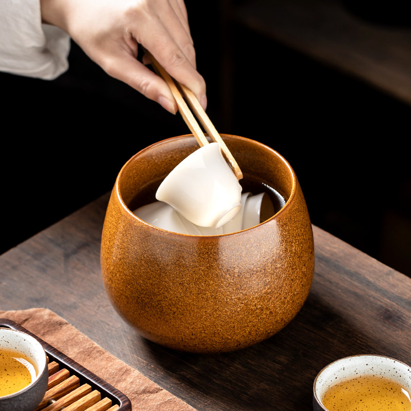 金镶玉粗陶茶洗缸洗茶具盆家用陶瓷建水茶水盂大号茶渣缸茶杯笔洗,餐饮具,茶道/零配,淘宝优惠券,粉丝福利购,淘宝优惠卷