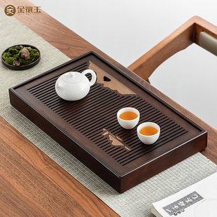 现代简约竹制沥水功夫茶具干泡茶海 茶盘托盘小型茶台家用2025新款