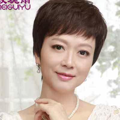 假发女短发气质中老年真发假发短发女式真发短发假发真发妈妈发套