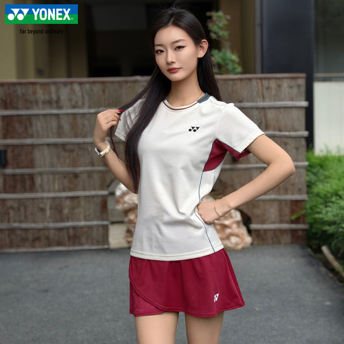 YONEX女速干羽毛球服套装短袖裙