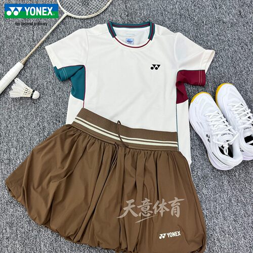 YONEX女短袖速干训练羽毛球上衣