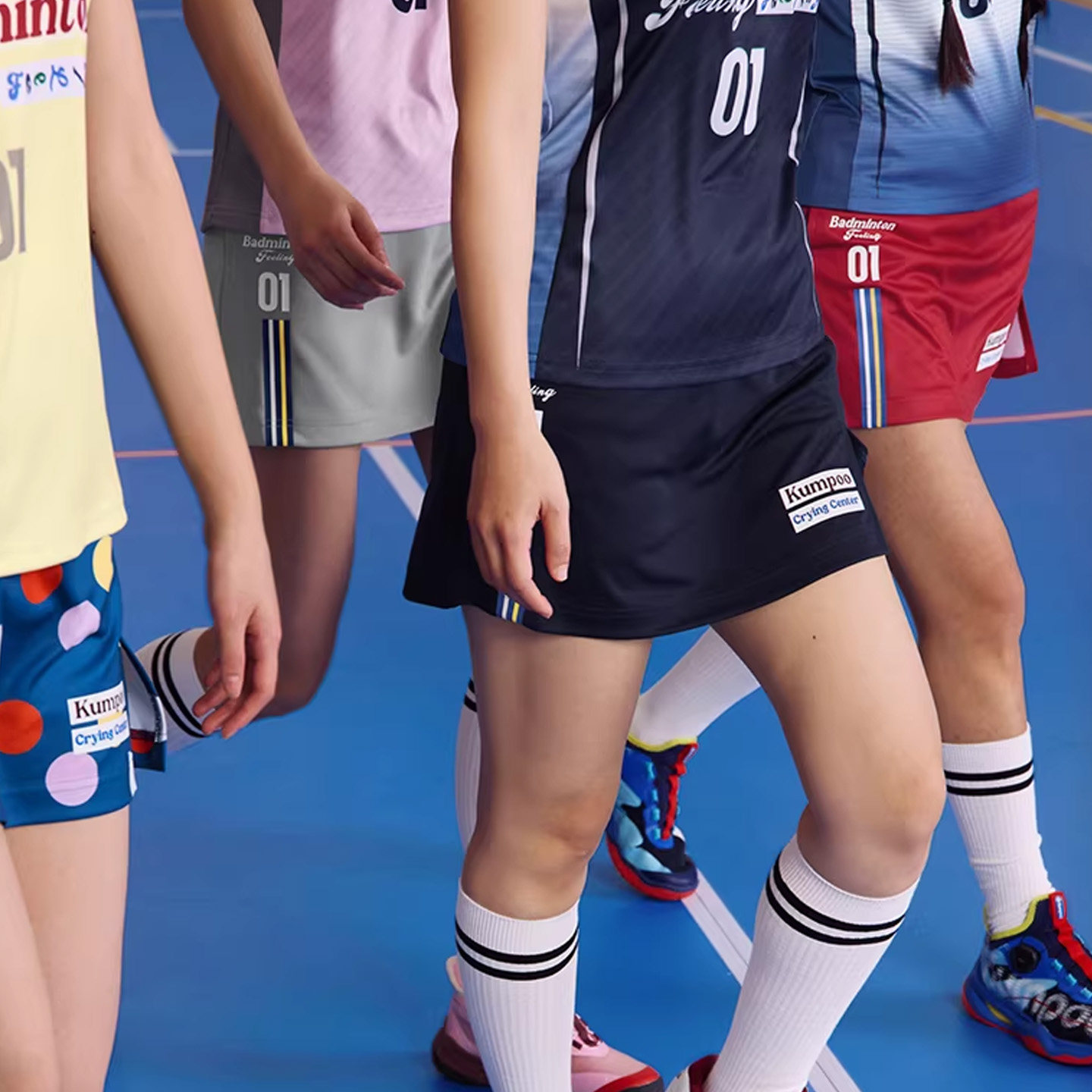 2026新品KUMPOO薰风哭喊联名2.0短裙女速干波点羽毛球服运动裙