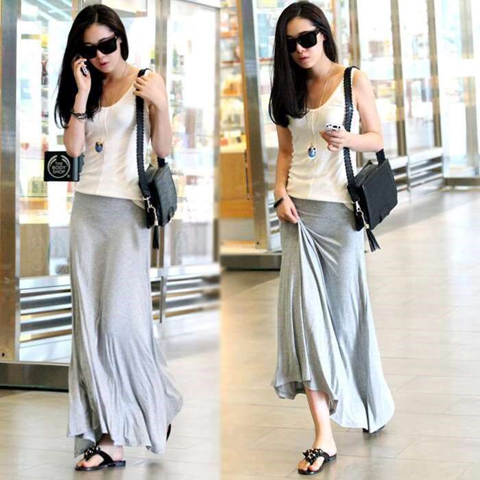 New product from Mujia 2018 new pattern Women's wear leisure time skirt Pendulum longuette Pure Gray cotton Irregular Mopping the floorin the Women's clothing/Boutique , Skirts  category - from Buy2taobao.com to provide professional Taobao agent buy service