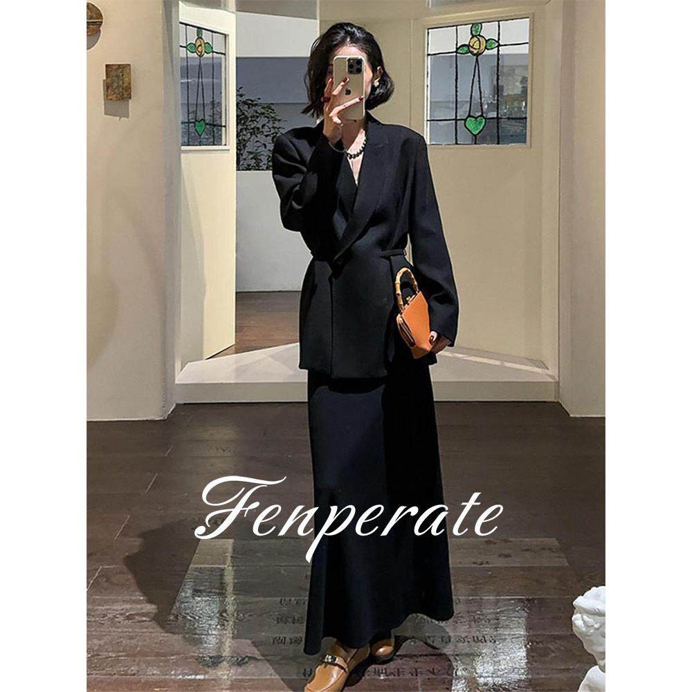 FENPERATE法式轻奢气质西装套装女秋季小香风西服外套裙子两件套