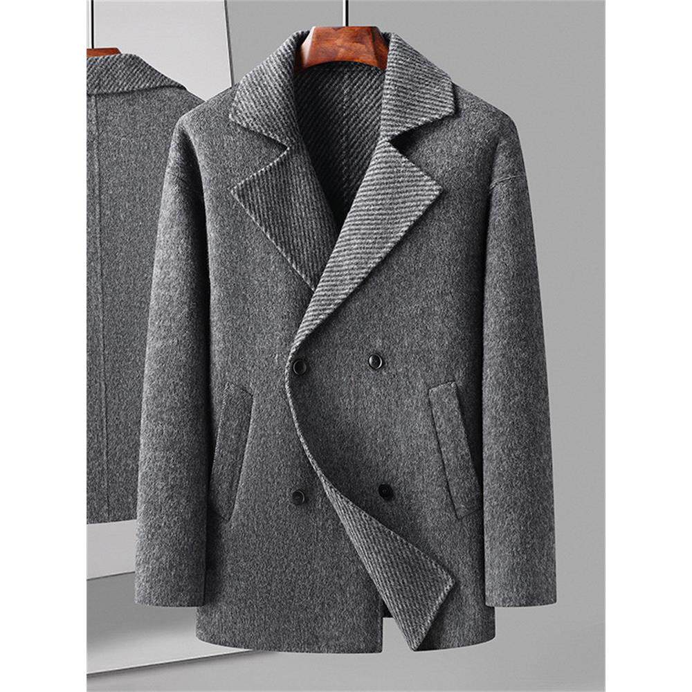 羊绒大衣男士中年春秋季新款双排扣双面呢中长落肩袖阔版风衣外套,男装,毛呢大衣,淘宝优惠券,粉丝福利购,淘宝优惠卷
