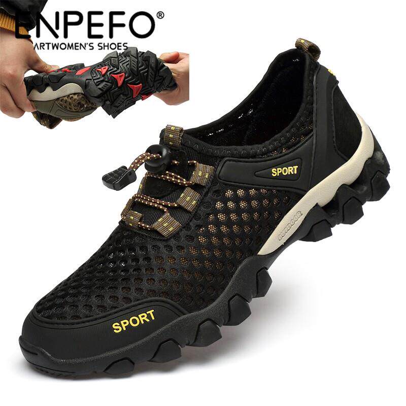ENPEFO轻奢凉鞋男夏季新款户外运动网面鞋男士百搭镂空透气休闲鞋