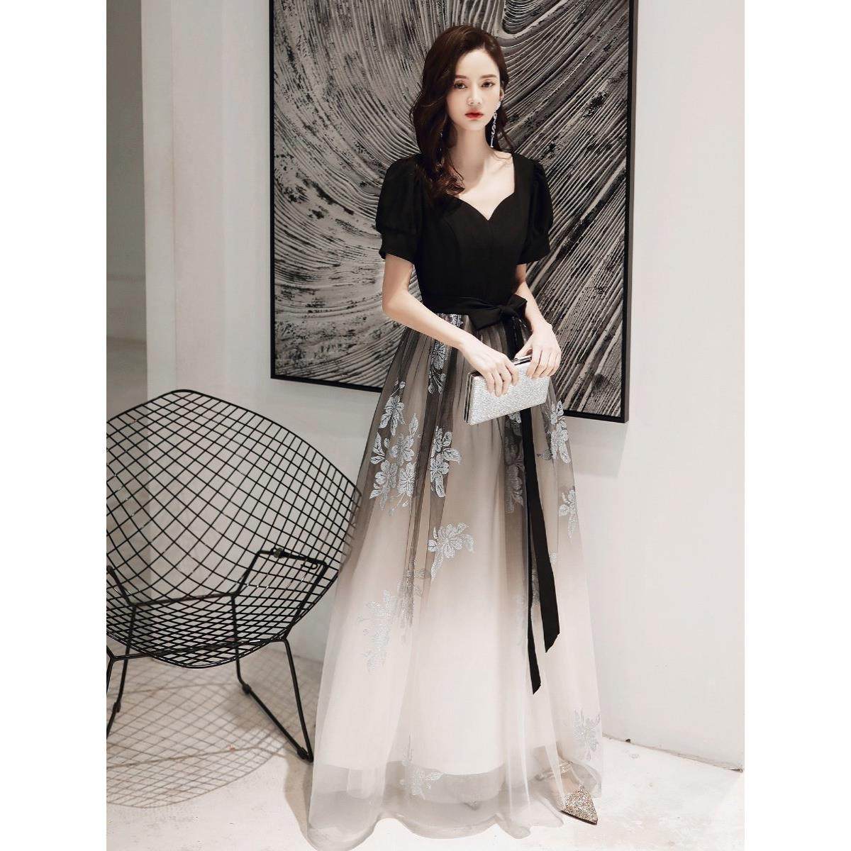 法国Lemond tajoes黑色晚礼服裙2025新款宴会气质平时可穿高级感