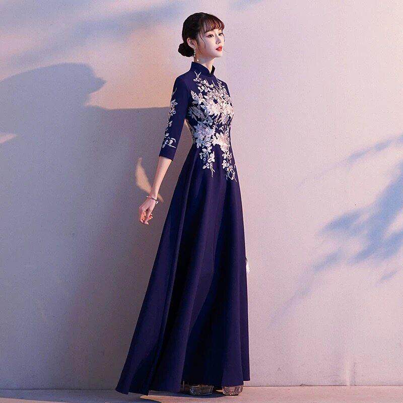 法国Lemondtajoes中式晚礼服女旗袍宴会主持人年会气质显瘦连衣裙