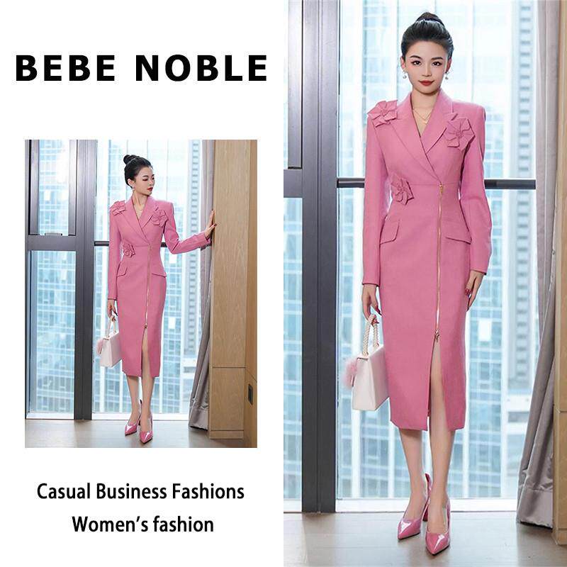 BEBE NOBLE高级感御姐风西装裙中长款礼服女装职业主持人连衣裙