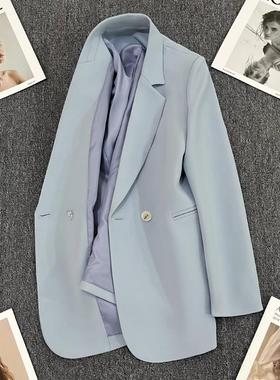 LILY MOST蓝色西装外套女新款设计感气质小众时尚潮流西服