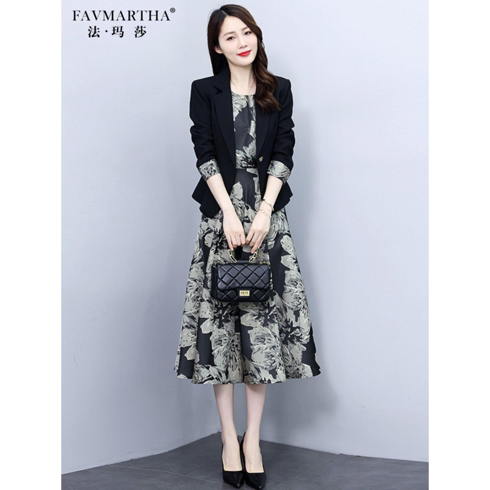 小西装连衣裙两件套女2025春秋新款高级感气质时尚洋气减龄套装裙