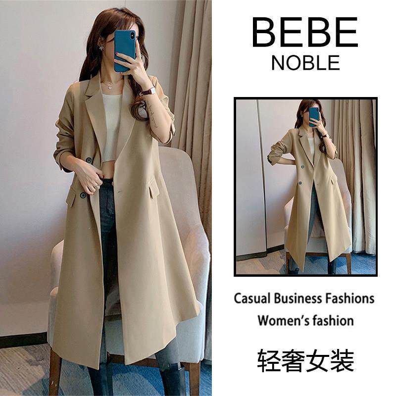 BEBE NOBLE高级感加大西装风衣外套女2025秋冬季显瘦过膝休闲大衣,女装/女士精品,常规大码外套,淘宝优惠券,粉丝福利购,淘宝优惠卷