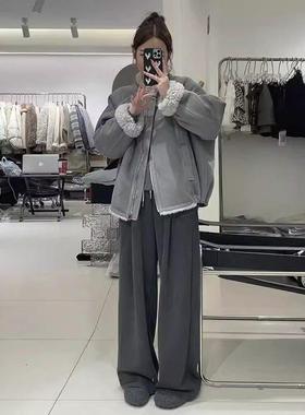 LILY MOST时尚毛绒一体保暖外套2025冬季新款百搭休闲夹克棉服女