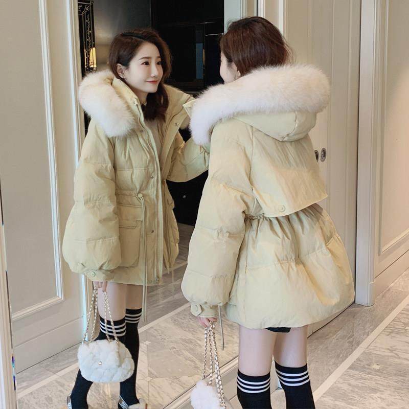 MJAE真狐狸毛领羽绒服女2025冬季新款中长款小个子收腰白鸭绒外套,女装/女士精品,羽绒服,淘宝优惠券,粉丝福利购,淘宝优惠卷