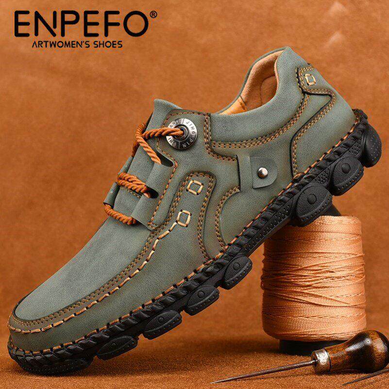 ENPEFO轻奢男鞋大码户外休闲徒步鞋47软底防臭工装鞋48男士皮鞋子