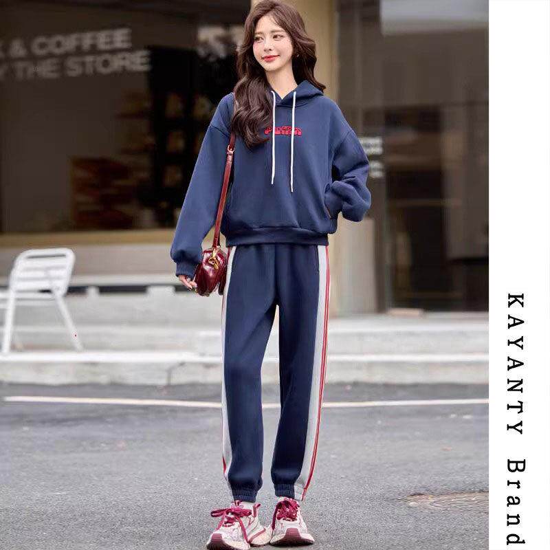 KAYANTY春秋季穿搭一整套高级感休闲运动套装女2025新款加绒加厚