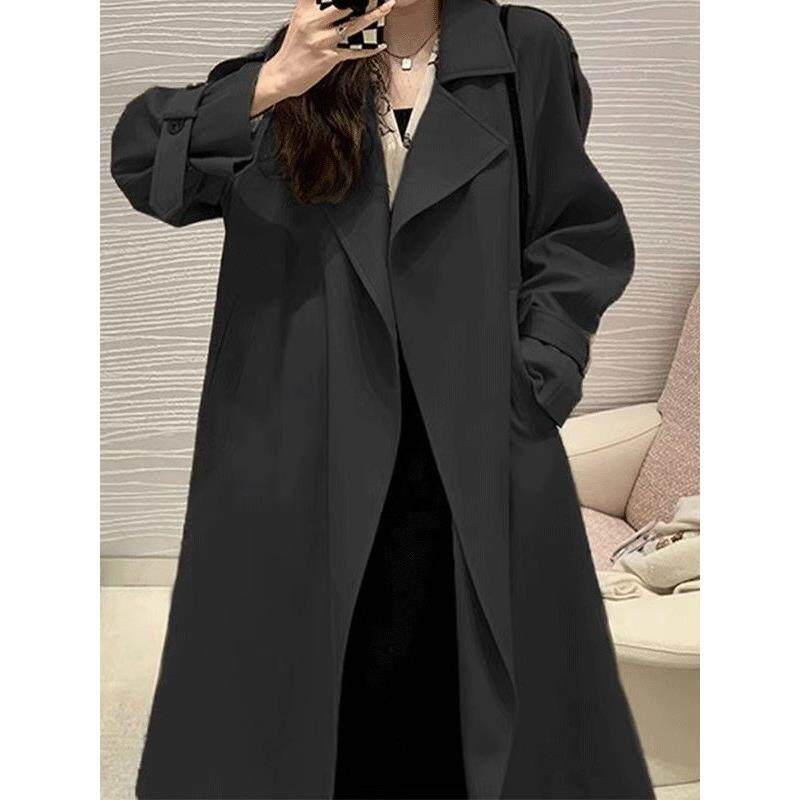 SPYB英伦风高端时尚中长款风衣女春秋新款收腰系带高级感大衣外套