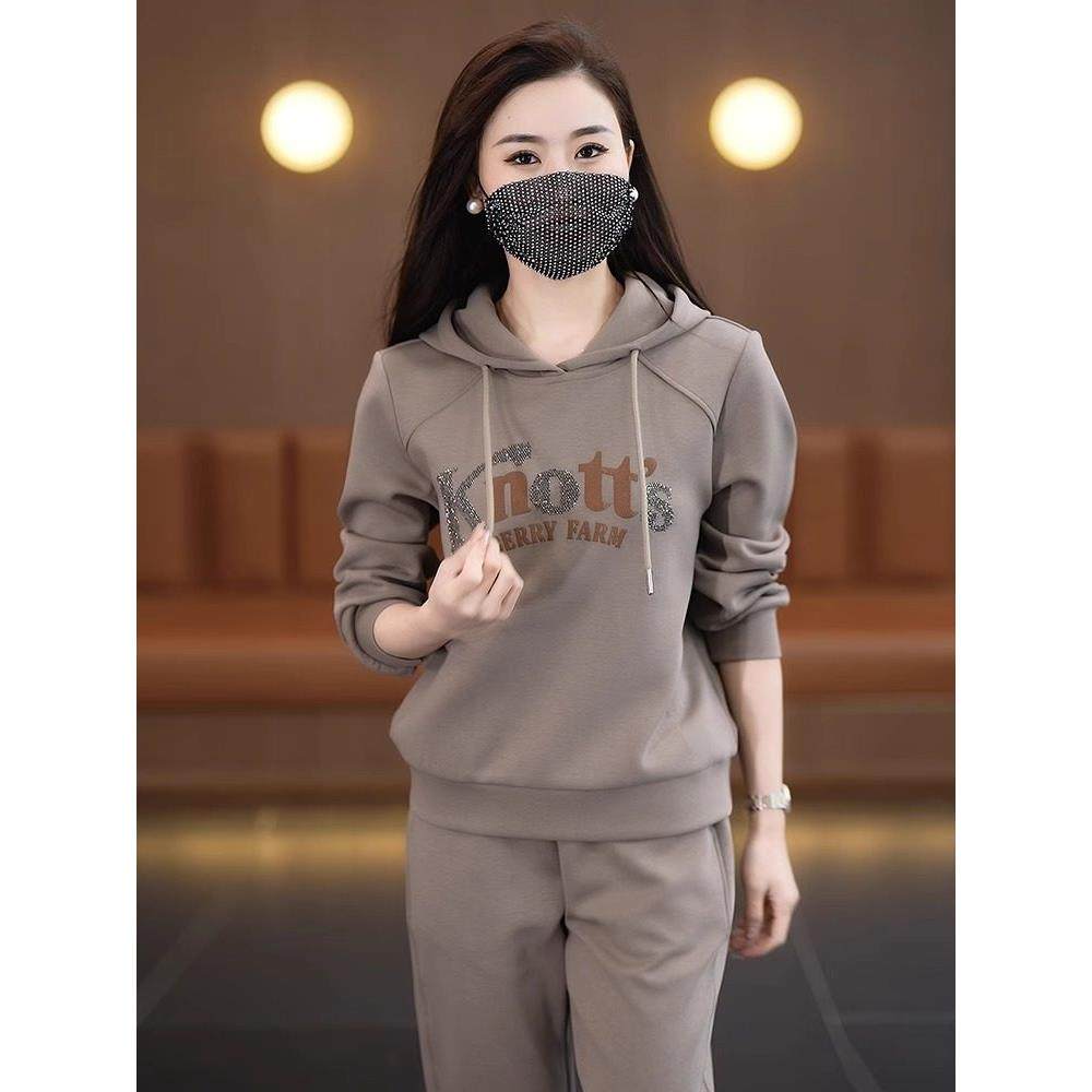 SUPDORX时尚连帽洋气休闲运动套装女秋季束脚裤卫衣整套宽松,女装/女士精品,派克服,淘宝优惠券,粉丝福利购,淘宝优惠卷