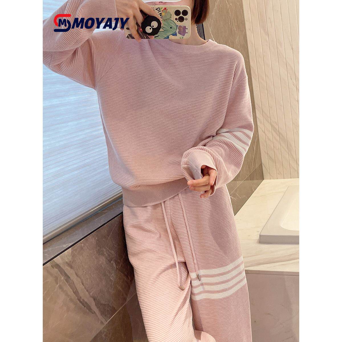 MOYAJY品牌春秋新款清新圆领卫衣运动服休闲套装女宽松两件套女