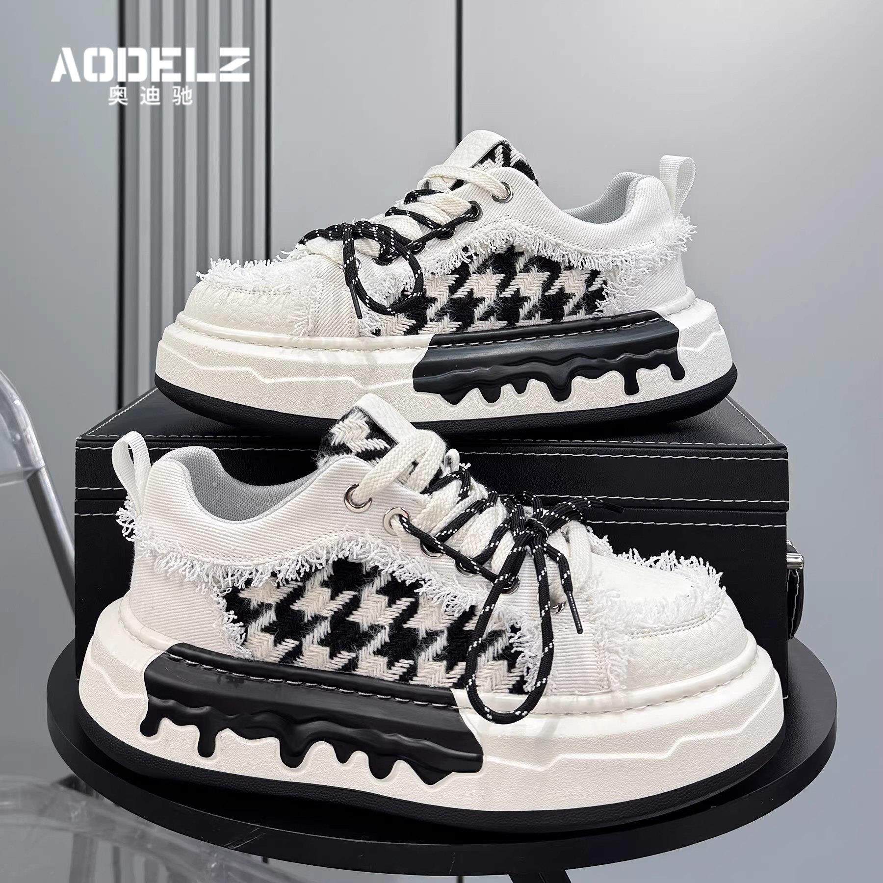 男鞋2026新款超火厚底内增高小白鞋潮牌板鞋男士休闲鞋小众乞丐鞋