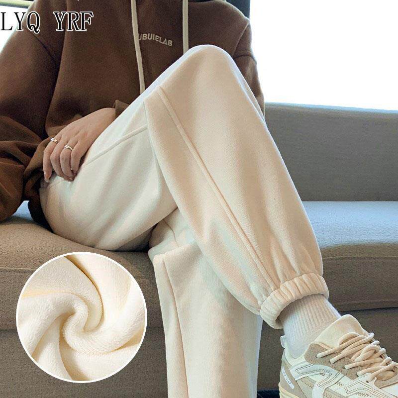 Lyq yrf卫裤女春秋季束脚休闲运动裤冬加绒外穿时尚新款冬季裤