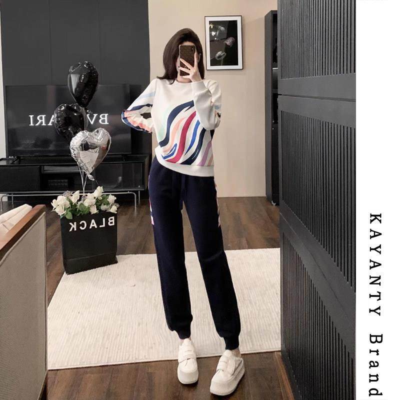 KAYANTY休闲运动套装女春秋高级感洋气时尚减龄卫衣卫裤两件套