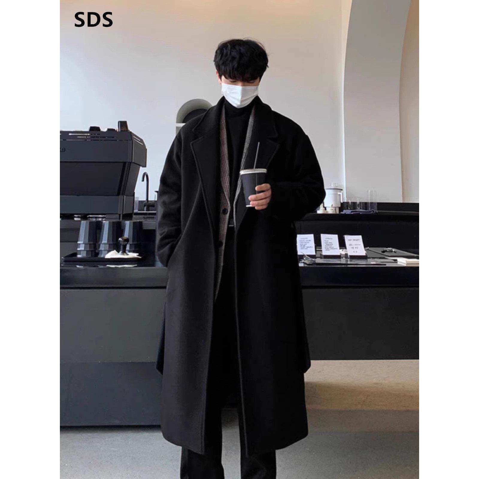 高级感羊绒大衣男秋冬季2025新款加厚中长款过膝潮流宽松毛呢外套