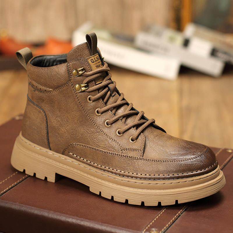 MYCOLEN轻奢品牌马丁靴男士秋冬休闲保暖工装靴时尚帅气中帮男靴