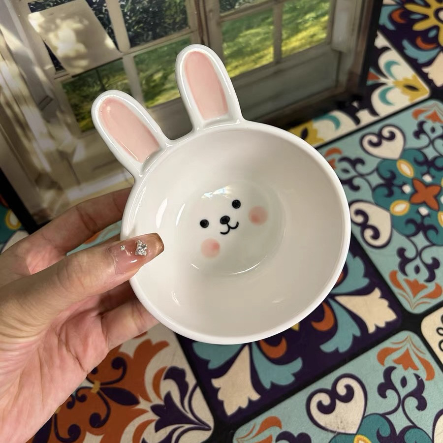 北欧ins陶瓷可爱小兔子造型米碗