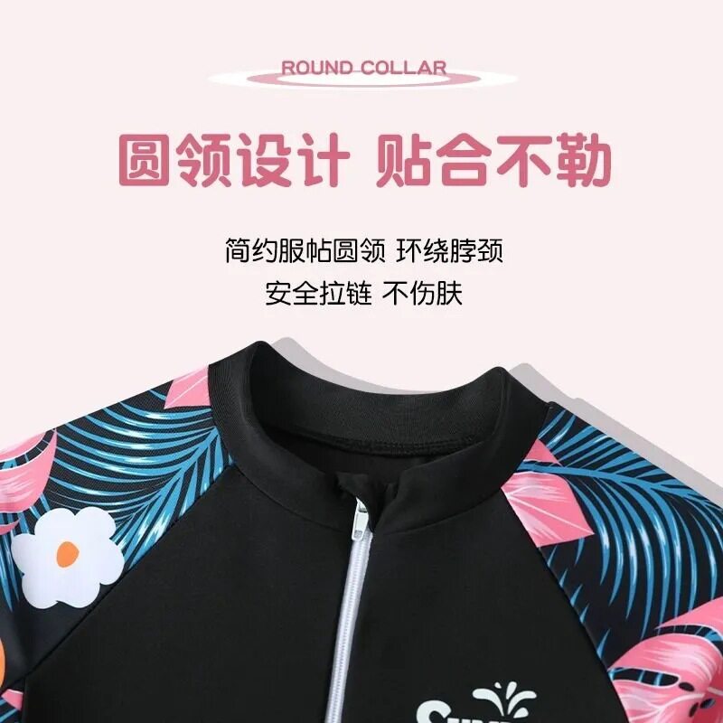 泳衣儿童女孩夏小童中大童公主连体裙新款洋气公主时尚女孩泳装