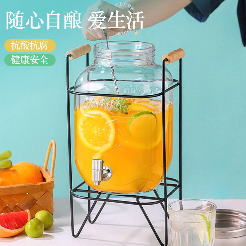 加厚玻璃冷饮料桶休闲可