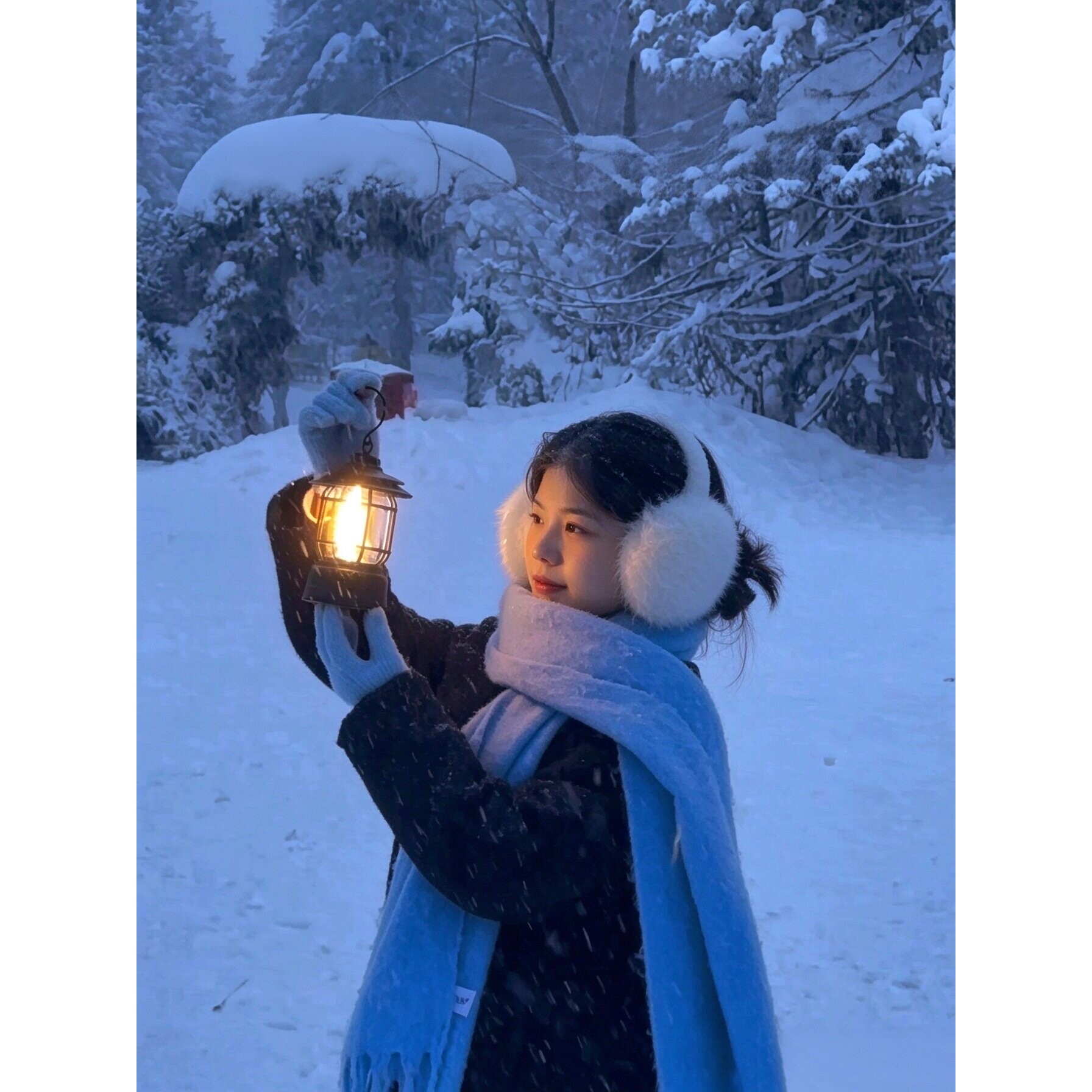 长白山新疆冬季户外雪景氛围感拍照装饰灯阿勒泰出片拍照道具灯