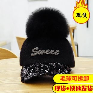 帽子女冬季时尚百搭韩版潮洋气鸭舌棒球帽网红款加厚保暖女士带