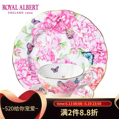 ROYALALBERT阿尔伯特进口骨瓷茶具咖啡杯盘子镀金抹边米兰达可儿