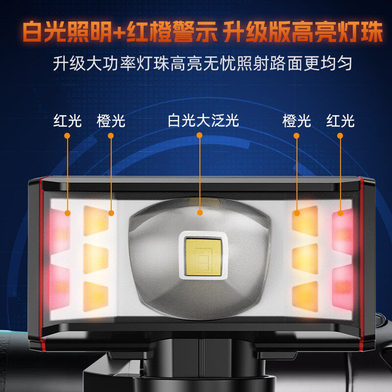 新款高亮度自行车灯德规截止线防水警示灯1800流明自行车吊装前灯