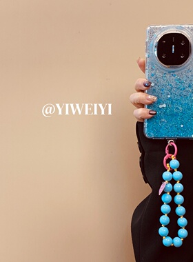 依维意 适用于华为matex6手机壳pocket2满屏蓝色闪粉唯美折叠屏purax珍珠手链防摔matex3典藏版蝴蝶结kt猫