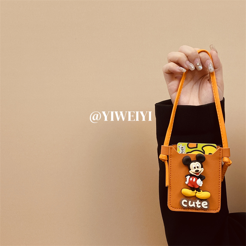 华为折叠高级橙米奇卡包手机壳