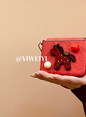 依维意 适用于荣耀MagicVFlip2折叠手机壳三星ZFlip6优雅红色蛇皮纹新款PuraX皮质手提闪钻小马小米MIXFlip2