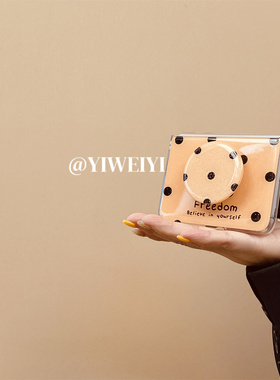 依维意 适用于华为PuraX折叠手机壳Pocket2高级橙色三星ZFlip6闪粉波点支架新款OPPOFindN3Flip创意novaFlip