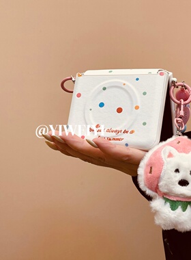 依维意 适用于小米MIXFlip2折叠手机壳ins风白色磁吸novaFlip毛绒小狗三星ZFlip7彩色珍珠手链OPPOFindN3Flip