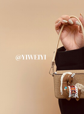 依维意 适用于华为purax手机壳pocket2浅棕棉麻纹高级感折叠屏oppofindn3flip卡其皮手提三星zflip6棕色小马