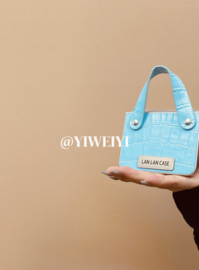 依维意 适用于华为PuraX折叠手机壳Pocket2蓝色鳄鱼纹三星ZFlip5高级手提带OPPOFindN3Flip新款防摔vivoXFlip