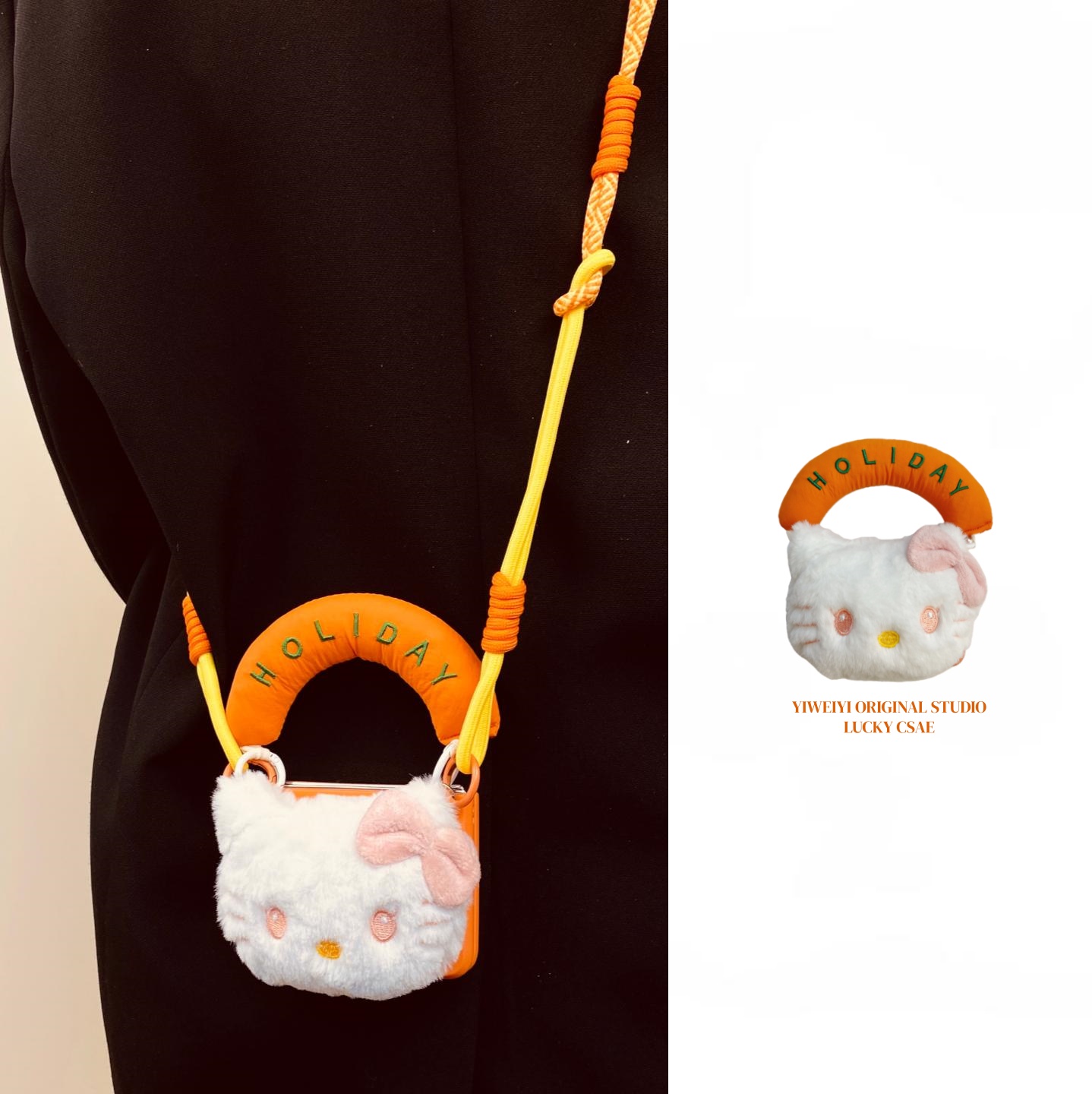 适用于华为折叠秋冬毛绒手机壳