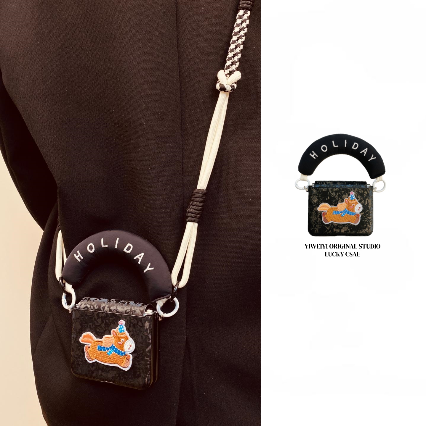 适用于华为手机壳折叠屏手提斜挎